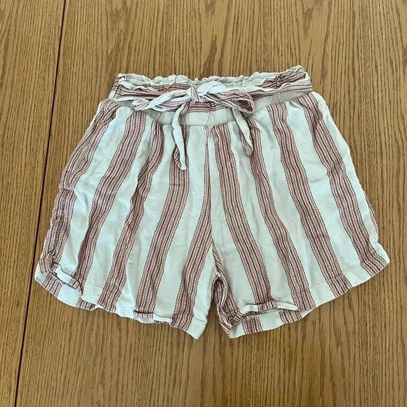 Striped Paperbag Shorts | Stretch Waist with Pockets | Breathable Istanbul Style - Picture 1 of 7